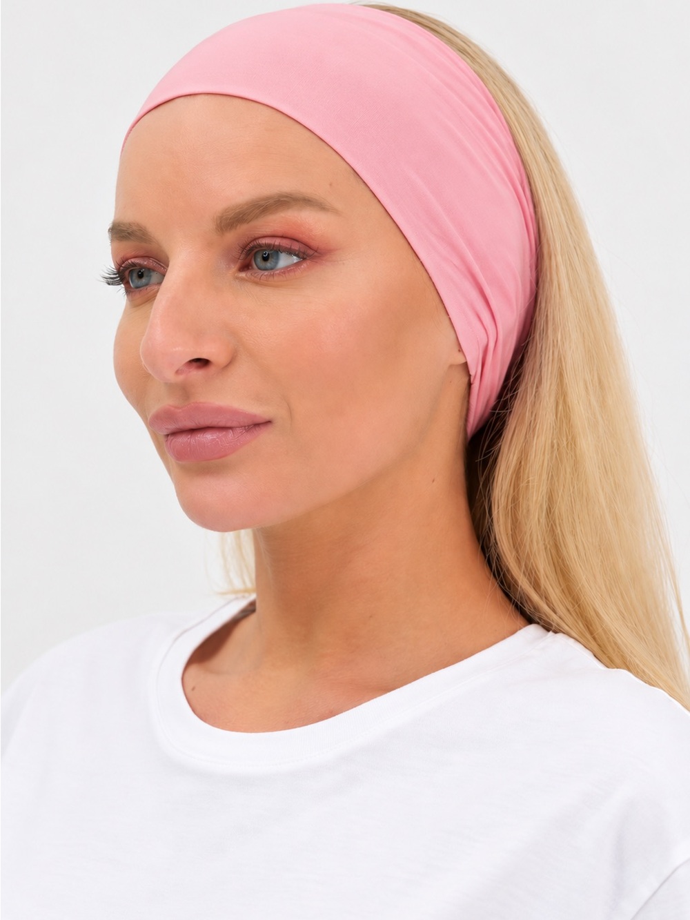 Pink Wide Stretch Headband for Women - Soft Comfortable Fit 12 Pairs